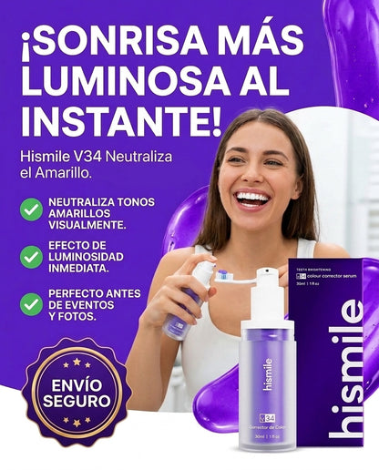 Aplicando Hismile V34 con cepillo de dientes