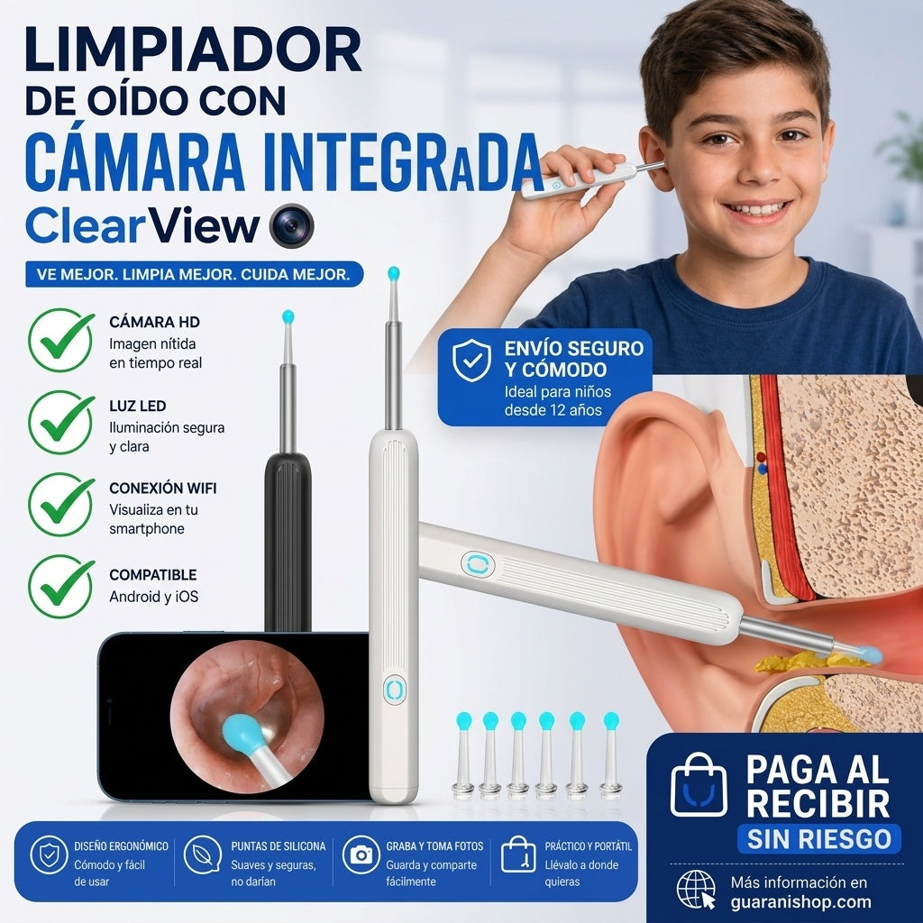 Limpiador de Oídos Inteligente Con Tecnología Avanzada y Cámara