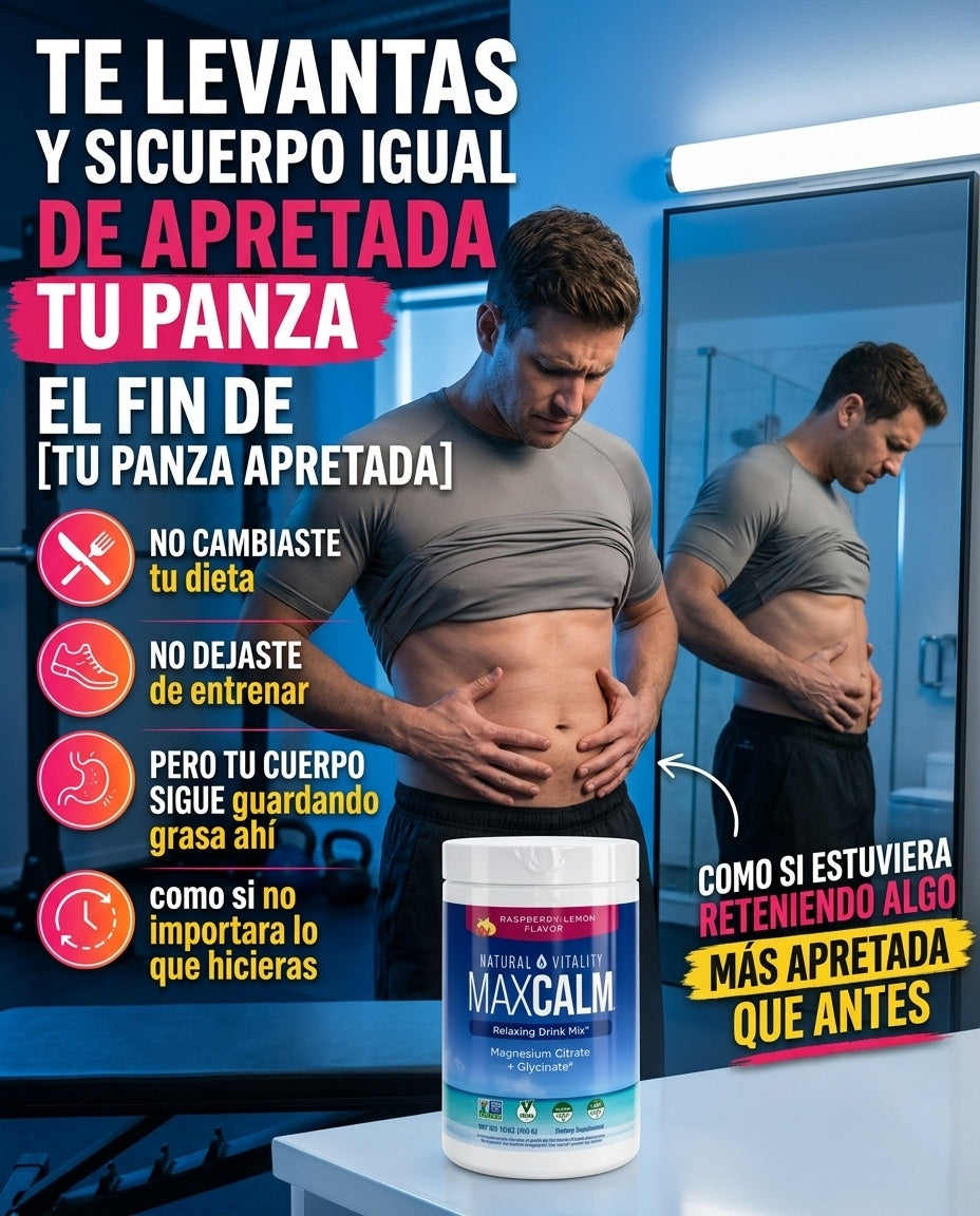 Max Calm: Bebida Antiestrés (Citrato de Magnesio Iónico + Glicinato) Sabor a frambuesa y limón