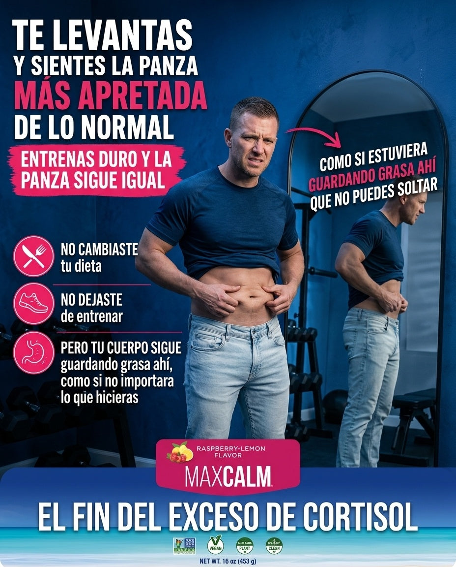 Max Calm: Bebida Antiestrés (Citrato de Magnesio Iónico + Glicinato) Sabor a frambuesa y limón